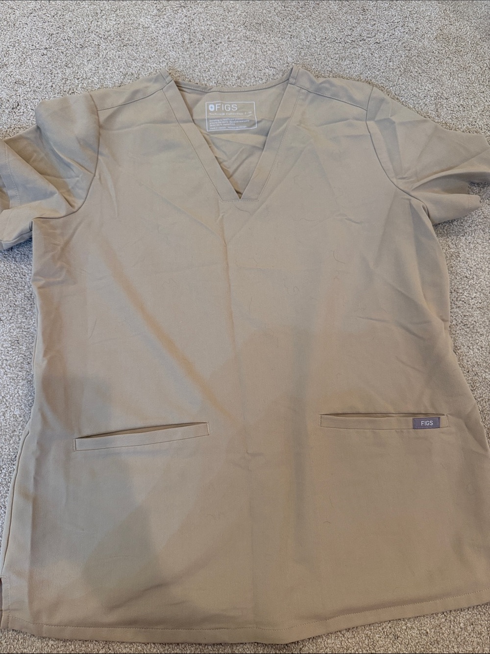Figs Women's V-Neck Scrub Top - Khaki